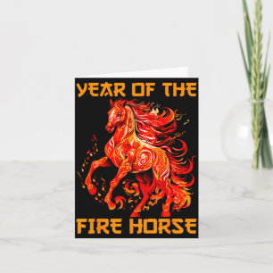 Carte Année du cheval de feu Bonne année lunaire chinois