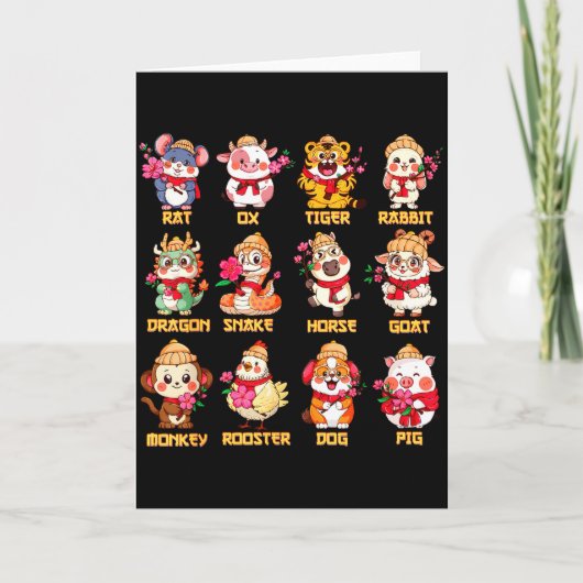 Carte Année du cheval Signe astrologique chinois Luna (Devant)