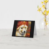 Carte Année du chien 12 (Fleur jaune)