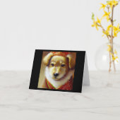 Carte Année du chien 6 (Fleur jaune)