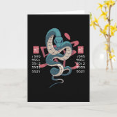 CARTE ANNÉE DU CHINODIAC CHINOIS SNAKE (Fleur jaune)