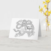 Carte Année du Dragon (Fleur jaune)