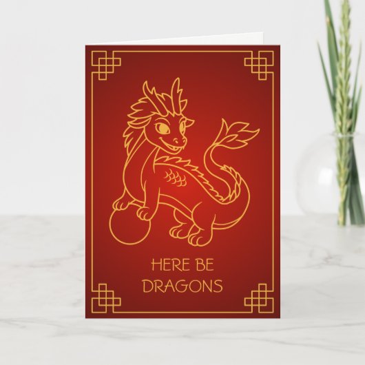 Carte Année du Dragon 2024 Zodiaque Chinois Vide (Devant)