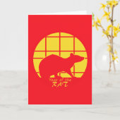 Carte Année du Rat (Fleur jaune)