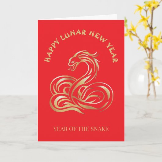 Carte Année du serpent (Fleur jaune)