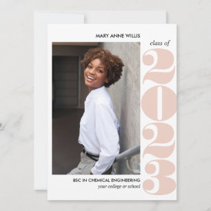 CARTE ANNÉE ÉPIQUE   BLUSH PINK COLLEGE DIPLÔME PHOTO