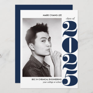 CARTE ANNÉE ÉPIQUE   DIPLÔME DE PHOTO DE NAVY BLUE COLLE