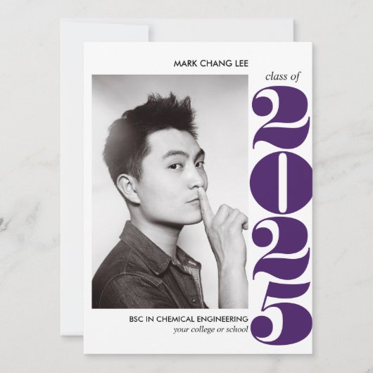 CARTE ANNÉE ÉPIQUE | DIPLÔME DE PHOTOGRAPHIE DE COLLÈGE  (Devant)