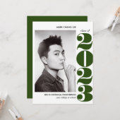 CARTE ANNÉE ÉPIQUE | GRADUM DE PHOTO DE COLLÈGE VERT (Devant/Arrière en situation)