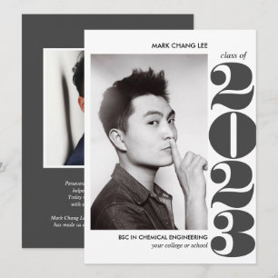 CARTE ANNÉE ÉPIQUE   GRAY BOLD COLLEGE PHOTO GRAY