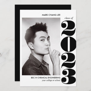 CARTE ANNÉE ÉPIQUE NOIR BOLD COLLEGE DIPLÔME PHOTO