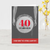 Carte Année modifiable Drummer Percussion Anniversaire C (Fleur jaune)