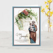 Carte Année religieuse de saint Joseph Enfant Jésus cath (Fleur jaune)