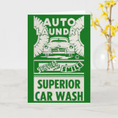 Carte Années 1950 Auto Laundry (Fleur jaune)