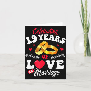 Carte Années d'amour célébrant 19 ans de mariage 19e ann