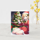 Carte Annime de Noël Q - AI (Fleur jaune)