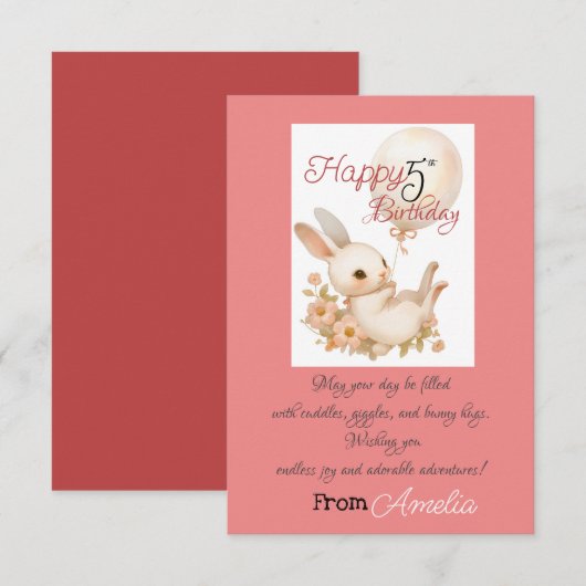 Carte Anniversaire (Devant / Derrière)