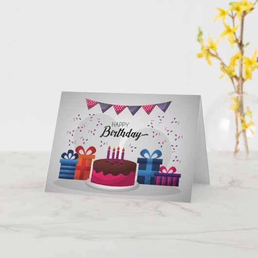 Carte Anniversaire (Fleur jaune)