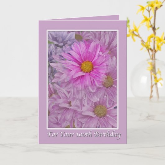 Carte Anniversaire, 100e, Daisies (Fleur jaune)