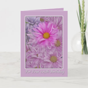 Carte Anniversaire, 105ème, Fêtes de Gerbera rose
