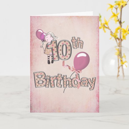 Carte Anniversaire 10 ans (Fleur jaune)