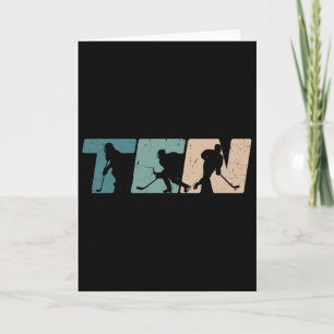 Carte Anniversaire 10 ans rétro hockey sur glace garçon