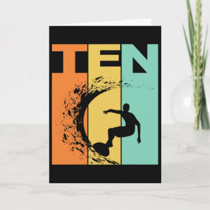 Carte Anniversaire 10 Ans Surf Plage Thème 10 Ans Garçon