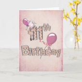 Carte Anniversaire 11 ans (Fleur jaune)