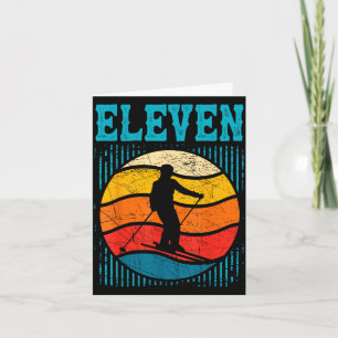 Carte anniversaire 11 ans rétro ski ski 11 ans garçons