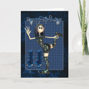 Carte anniversaire 11e avec Moonies H.I.P Rag Doll