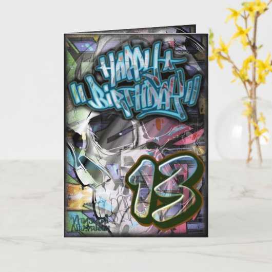 Carte anniversaire 13 (Fleur jaune)