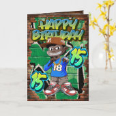 Carte anniversaire 15 (Fleur jaune)