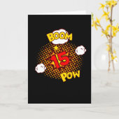 Carte ANNIVERSAIRE 15 15e anniversaire 15 ans bande dess (Fleur jaune)