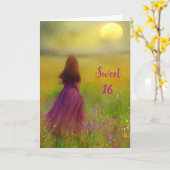 Carte Anniversaire 16 ans (Fleur jaune)