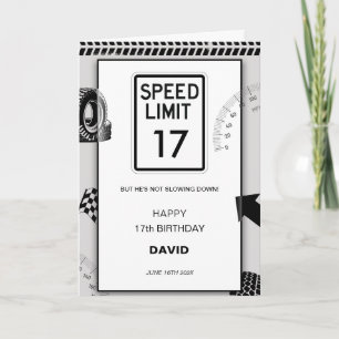 Carte Anniversaire 16 ans de Speed Limit Boy