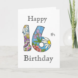 Carte anniversaire 16e