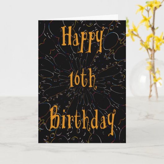 Carte anniversaire 16e (Fleur jaune)