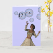 Carte Anniversaire 17 ans (Fleur jaune)