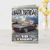 Carte anniversaire 18 (Fleur jaune)