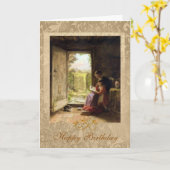 Carte Anniversaire 1888 robuste de fille et de femme de (Fleur jaune)