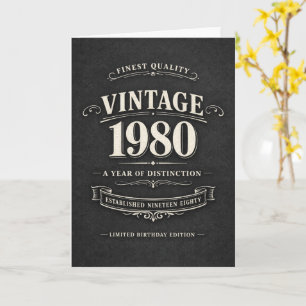 Carte Anniversaire 1980 Vintage