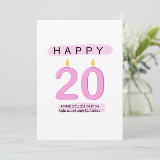 Carte anniversaire 20 (Debout devant)