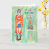 Carte Anniversaire 21. Anniversaire des femmes (Fleur jaune)