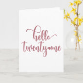 Carte Anniversaire 21 ans Femme Bonjour 21 Mignon 21 Ans (Fleur jaune)