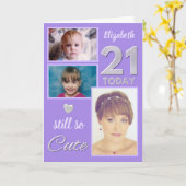 Carte Anniversaire 21 ans toujours aussi mignon photos v (Fleur jaune)