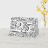 Carte anniversaire '25' Glitz "Argent" (Fleur jaune)