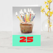 Carte anniversaire 25e (Fleur jaune)