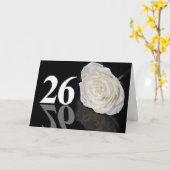 Carte anniversaire 26e avec une rose blanche class (Fleur jaune)
