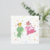 carte anniversaire 2 poulets 2 oiseaux (Debout devant)
