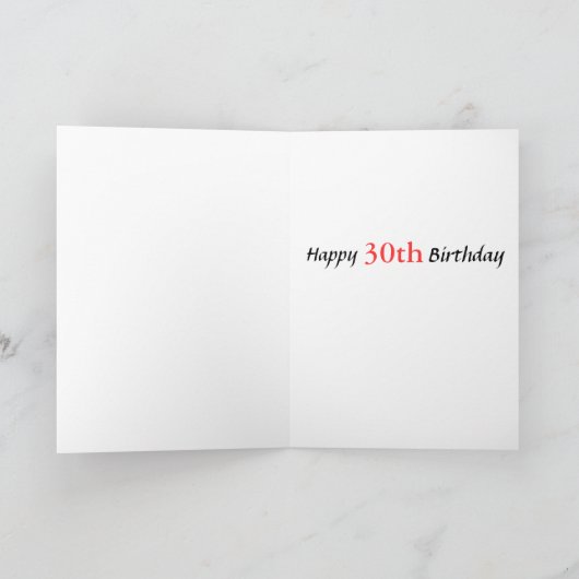 Carte Anniversaire 30 ans (Intérieur)